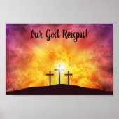 Unser Gott regiert Premium Leinwand Gloss Poster (Vorne)