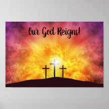 Unser Gott regiert Premium Leinwand Gloss Poster