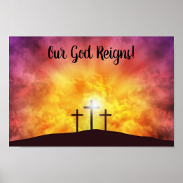 Unser Gott regiert Premium Leinwand Gloss Poster