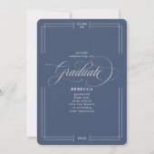 Unser Graduate Classic Script Blue No Pic Abschlus Ankündigung (Vorderseite)