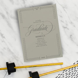 Unser Graduate Classic Script Green Sage Abschluss Ankündigung