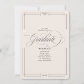 Unser Graduate Classic Script Peach Gray Abschluss Ankündigung (Vorderseite)