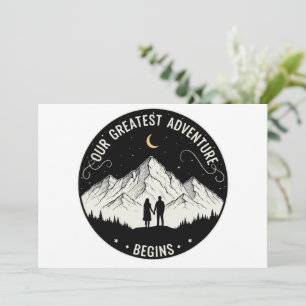 Unser größtes Abenteuer beginnt   Rustic Mountain  Einladung