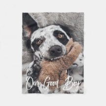 Unser guter Junge Custom Hund Foto Fleece Blanket