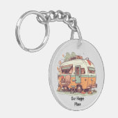 Unser Happy Place Camping Trailer Schlüsselanhänger (Vorderseite links)