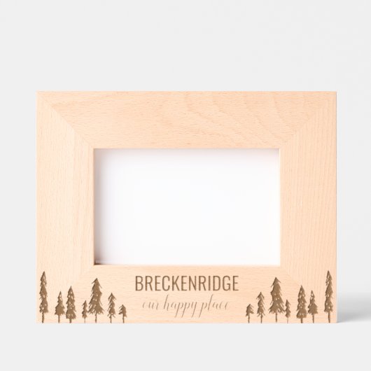 Unser Happy Place Custom Urlaub Geätzte Rahmen (Vorderseite)