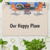 Unser Happy Place Wohnwagen Geschirrtuch (Gefaltet)