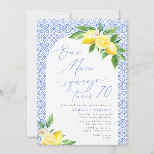 Unser Haupt squeeze wird 70 Lemon Italienischer Ge Einladung