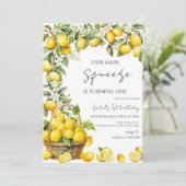 Unser Hauptpresse Lemon Geburtstag Einladung (Stehend Vorderseite)