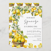 Unser Hauptpresse Lemon Geburtstag Einladung (Vorne/Hinten)