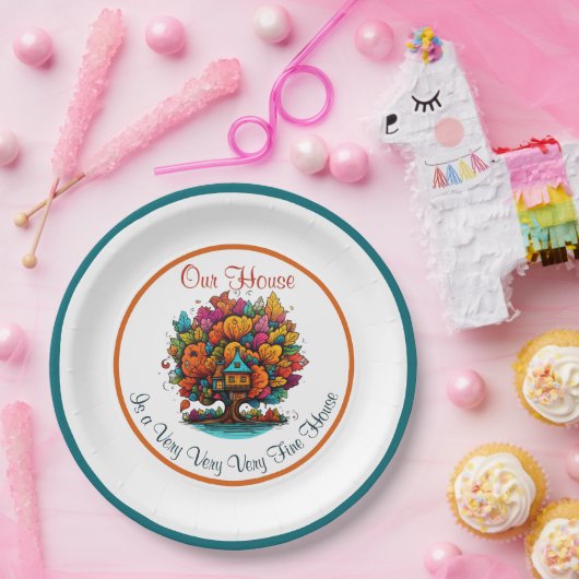 Unser Haus ist sehr schönes Haus 2 Pappteller (Party)