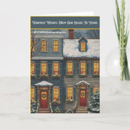 Unser Haus zu Ihrem gefalteten Weihnachtskarte Feiertagskarte