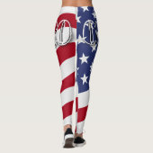 Unser Held mit der Flagge Amerikas Leggings (Rückseite)