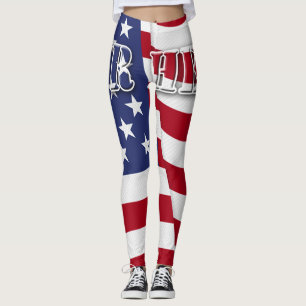 Unser Held mit der Flagge Amerikas Leggings