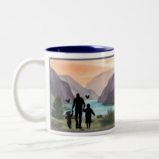 Unser Held, unser Vater. Zwei-Tone-Tasse Zweifarbige Tasse (Links)