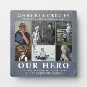 Unser Helden-Collage Memorial Grauschiefer Fotoplatte