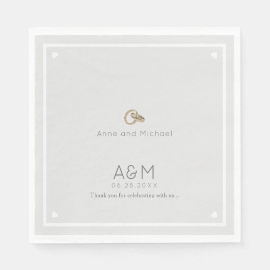Unser hellgraues Party für Hochzeiten Serviette (Vorderseite)