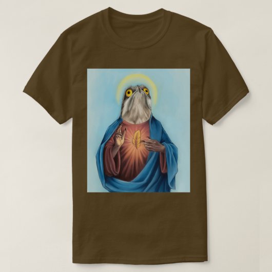 Unser Herr und Erlöser Potoo-Vogel T-Shirt (Design vorne)