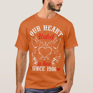 Unser Herz vereint in der Liebe seit 1986 glücklic T-Shirt