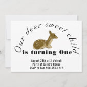 Unser Hirschsüßkind zum Geburtstag Einladung (Vorderseite)