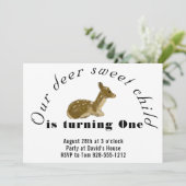 Unser Hirschsüßkind zum Geburtstag Einladung (Stehend Vorderseite)