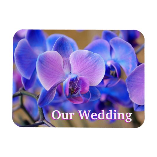 Unser Hochzeitblau und rosa Orchid Magnet (Horizontal)