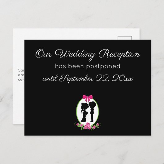 Unser Hochzeitsempfang Niedliches Paar Postkarte (Vorne/Hinten)