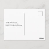 Unser Hochzeitsempfang Niedliches Paar Postkarte (Rückseite)