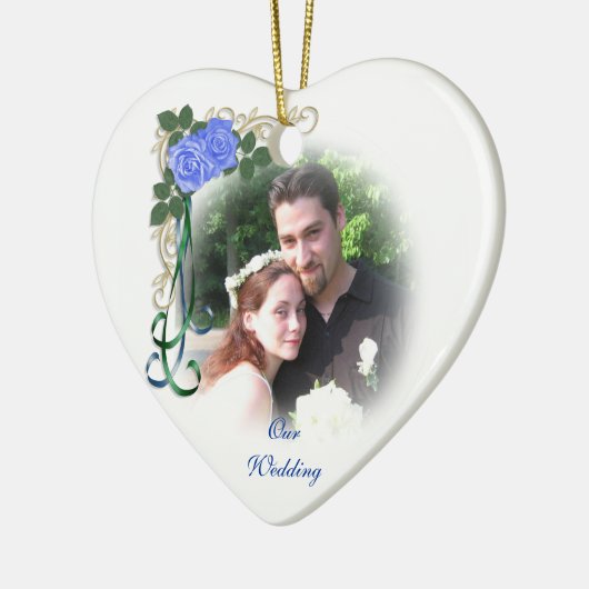 Unser Hochzeitsfest Foto Ornament blauen Rose (Links)