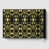 Unser Hochzeitsregister florales Weinmuster Schwar Gästebuch (Rückseite)