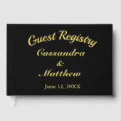 Unser Hochzeitsregister florales Weinmuster Schwar Gästebuch (Vorderseite)