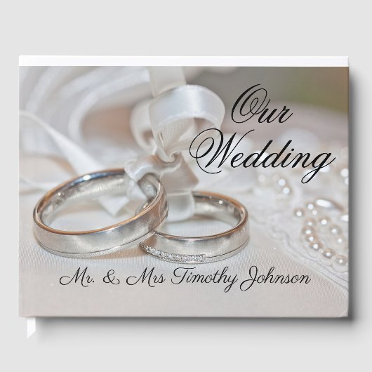 Unser Hochzeitsring Kissen Gästebuch (Vorderseite)