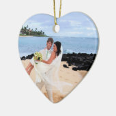 Unser Hochzeitsrosa Damaskus Wirbel Foto Ornament (Links)