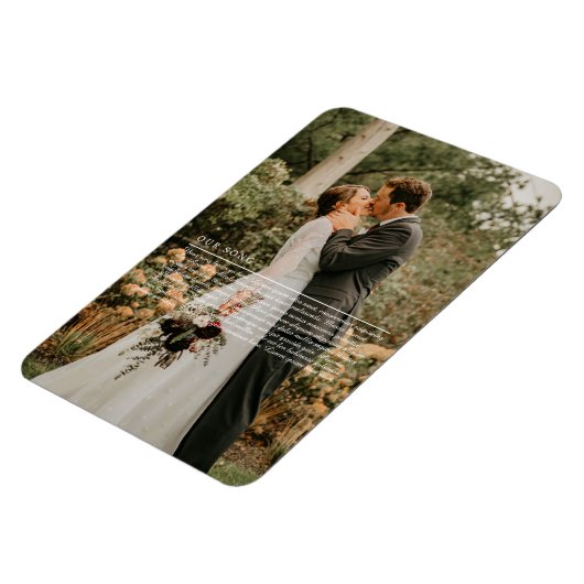 Unser Hochzeitssong-Texte-Foto Magnet (Linke Seite)
