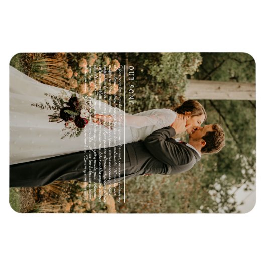 Unser Hochzeitssong-Texte-Foto Magnet (Horizontal)