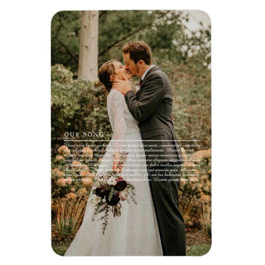 Unser Hochzeitssong-Texte-Foto Magnet (Vertikal)