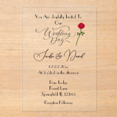 Unser Hochzeitstag Acryleinladungen (Vorderseite)