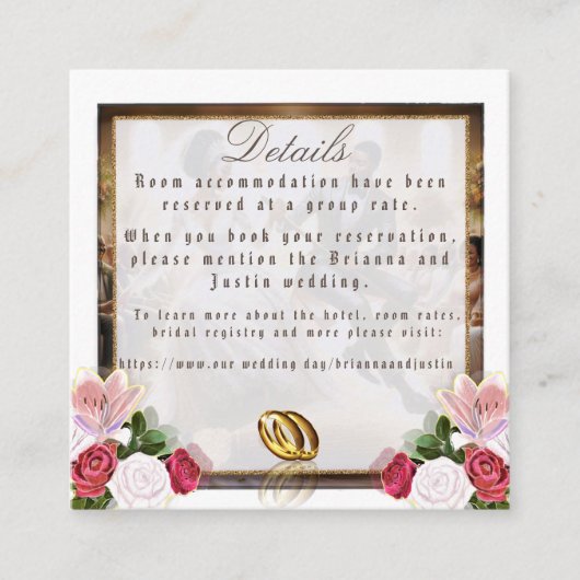 Unser Hochzeitstag, Bliss Elegant Begleitkarte (Vorderseite)