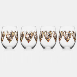 Unser Hochzeitstag, Bliss Elegant Weinglas Ohne Stiel