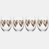 Unser Hochzeitstag, Bliss Elegant Weinglas Ohne Stiel (Links)