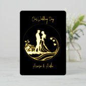 Unser Hochzeitstag, ein paar Gold Foil Einladung (Stehend vorne)