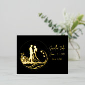 Unser Hochzeitstag, ein paar Gold Foil Folie Einladungspostkarte (Stehend vorne)