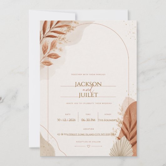 Unser Hochzeitstag Einladung (Vorderseite)