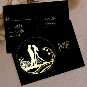 Unser Hochzeitstag - Gold Foil UAWG Folien Feiertagspostkarte