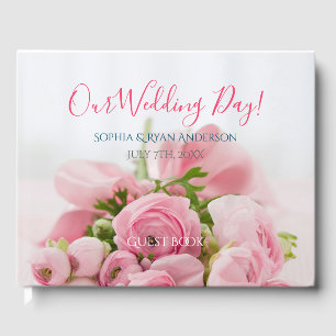 Unser Hochzeitstag, Namen und Datum, Blume, DIY-Fo Gästebuch