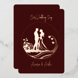 Unser Hochzeitstag - Rose Gold Foil Einladung