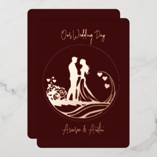 Unser Hochzeitstag - Rose Gold Foil Einladung