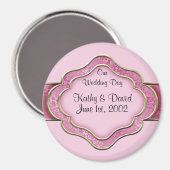 Unser Hochzeitstag (Rose) Magnet (Vorderseite/Rückseite)