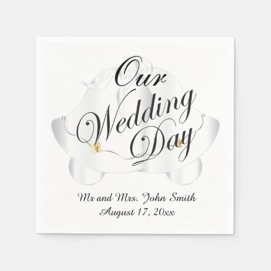 Unser Hochzeitstag Serviette (Vorderseite)