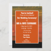 Unser Hochzeitstag Sonnenblume Sonnenuntergang Wei Einladung (Rückseite)